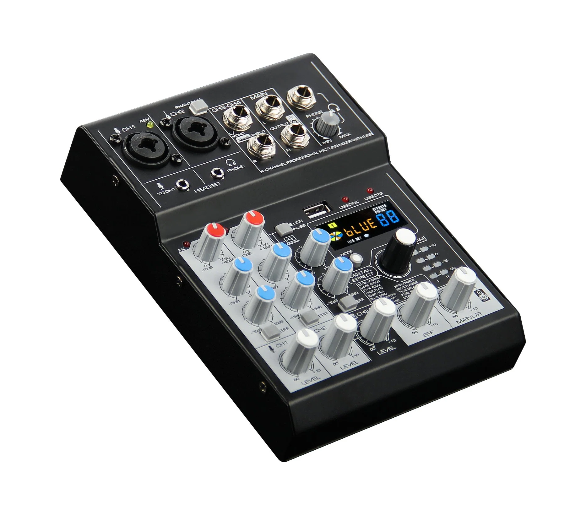 Audio-Mini-Mixer, Computeraufzeichnung, Soundkarte mit Bluetooth, USB MP3