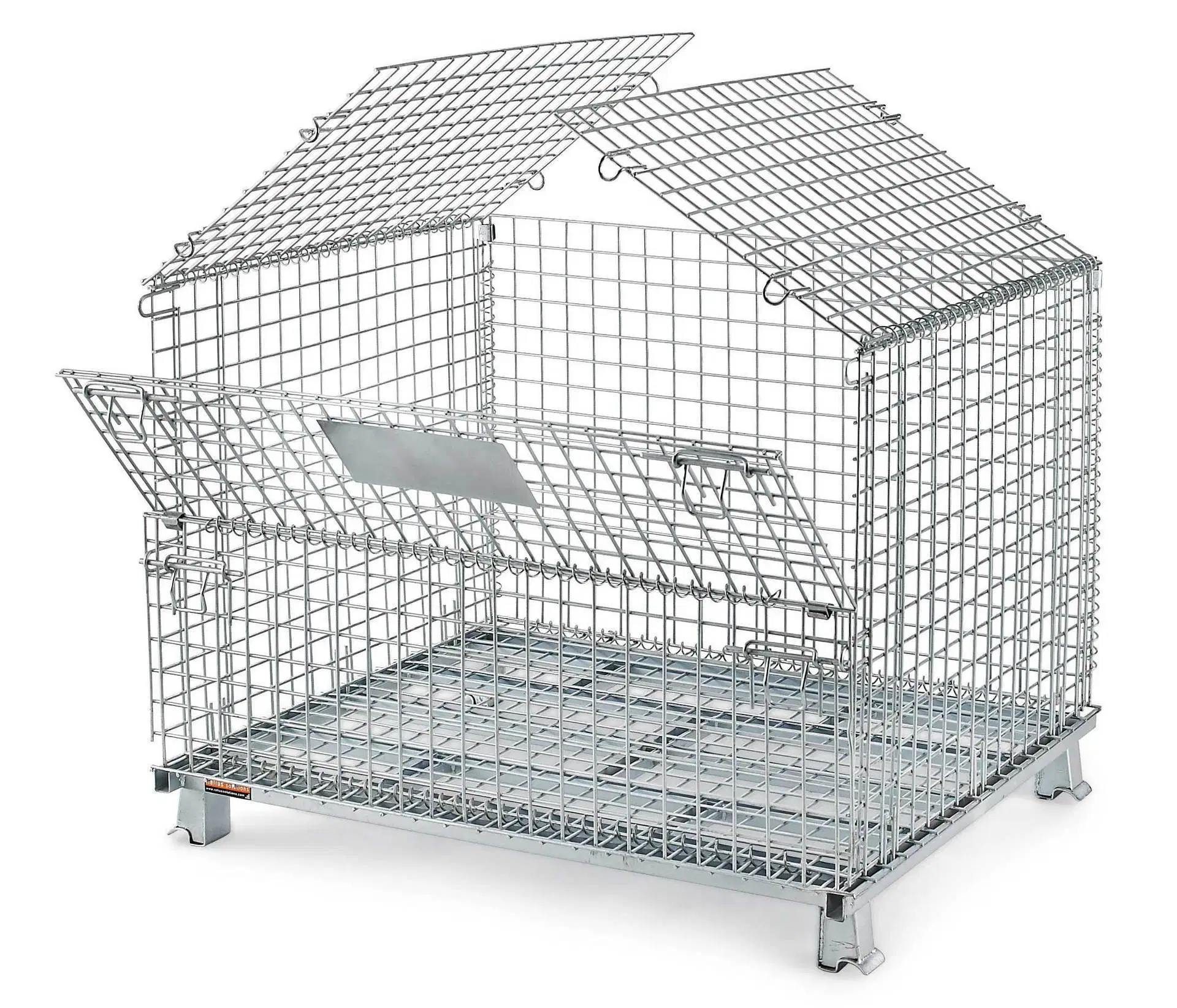 L'acier Wire Mesh empilables Cage d'entrepôt de stockage en casiers chariot porte-conteneurs