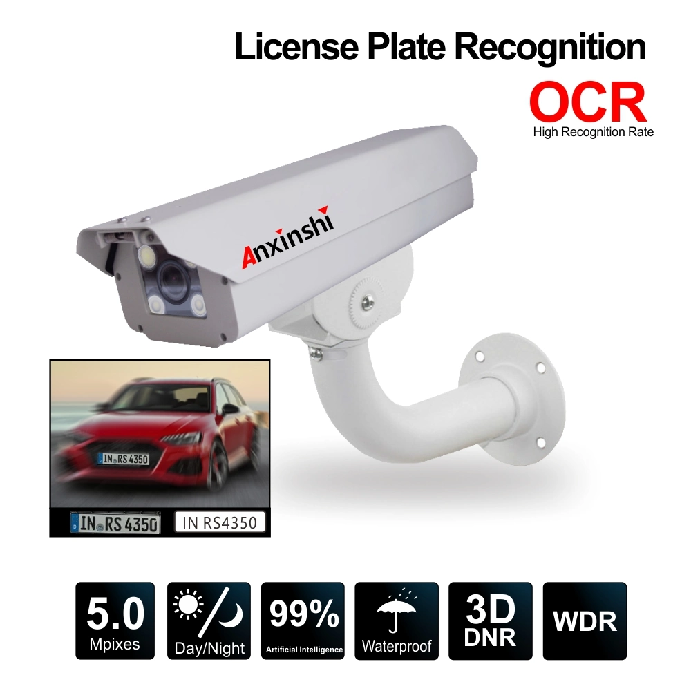 5.0-50mm Ai IP Camera Auto Focus Motorized Zoom Smart License Recognition Professional 5MP Lpr Anpr Car Camera System for Parking and Highway