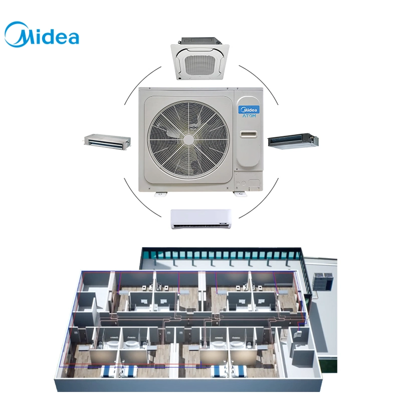 Mini VRF Comercial leve Midea clima Atom B Series 16kw Unidade de ar condicionado para exterior do inversor de ar dividido para o hospital