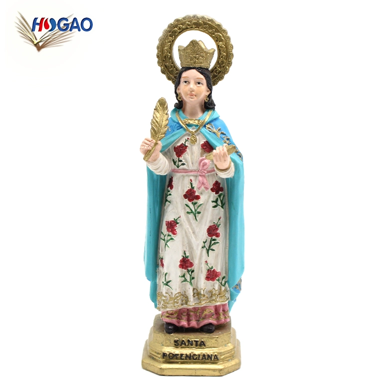 Figurine religieuse Statue Artisanat chrétien Résine catholique Objets religieux pour la décoration intérieure.