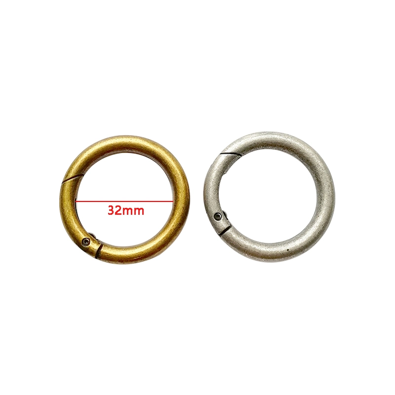 High-End Quality Openable Nickel Brass Metal O-Rings Spring Buckles for Bag Accessories
