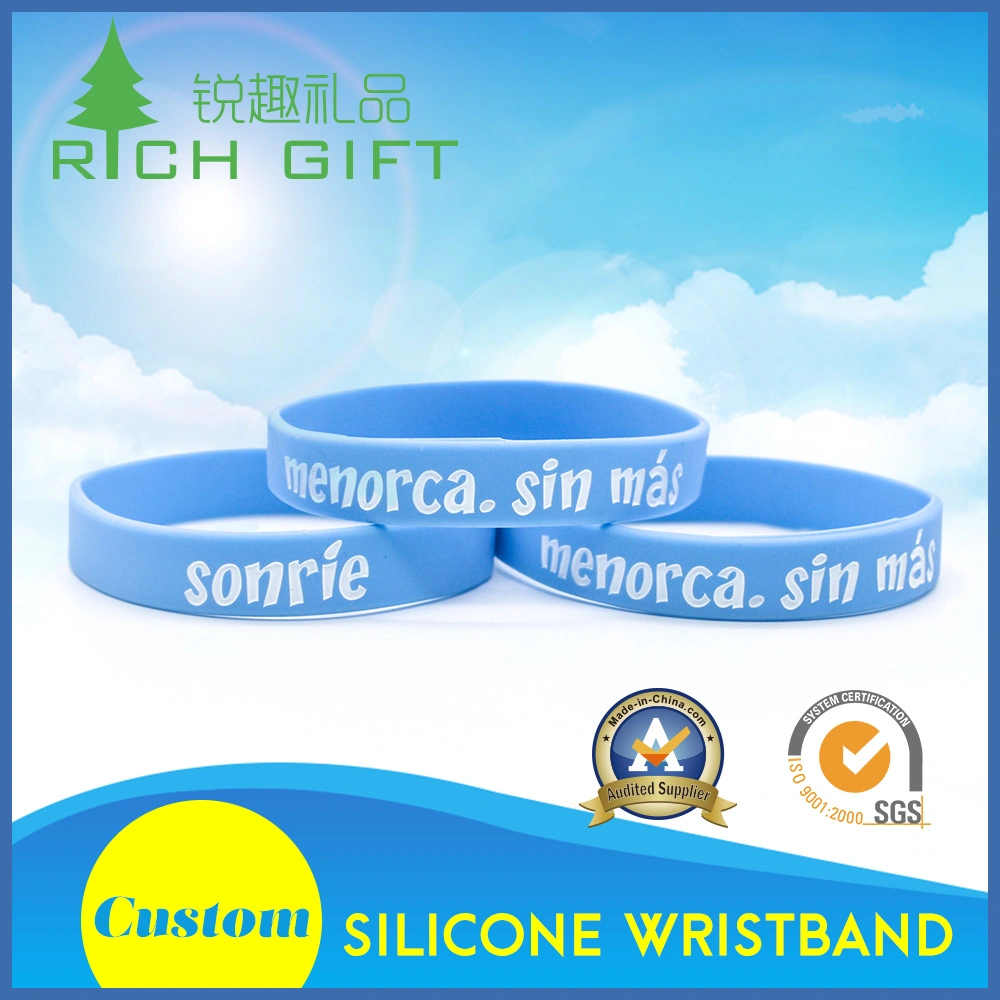 China Manufacture Custom Silicone Wristband with Silk Screen Printing Ink