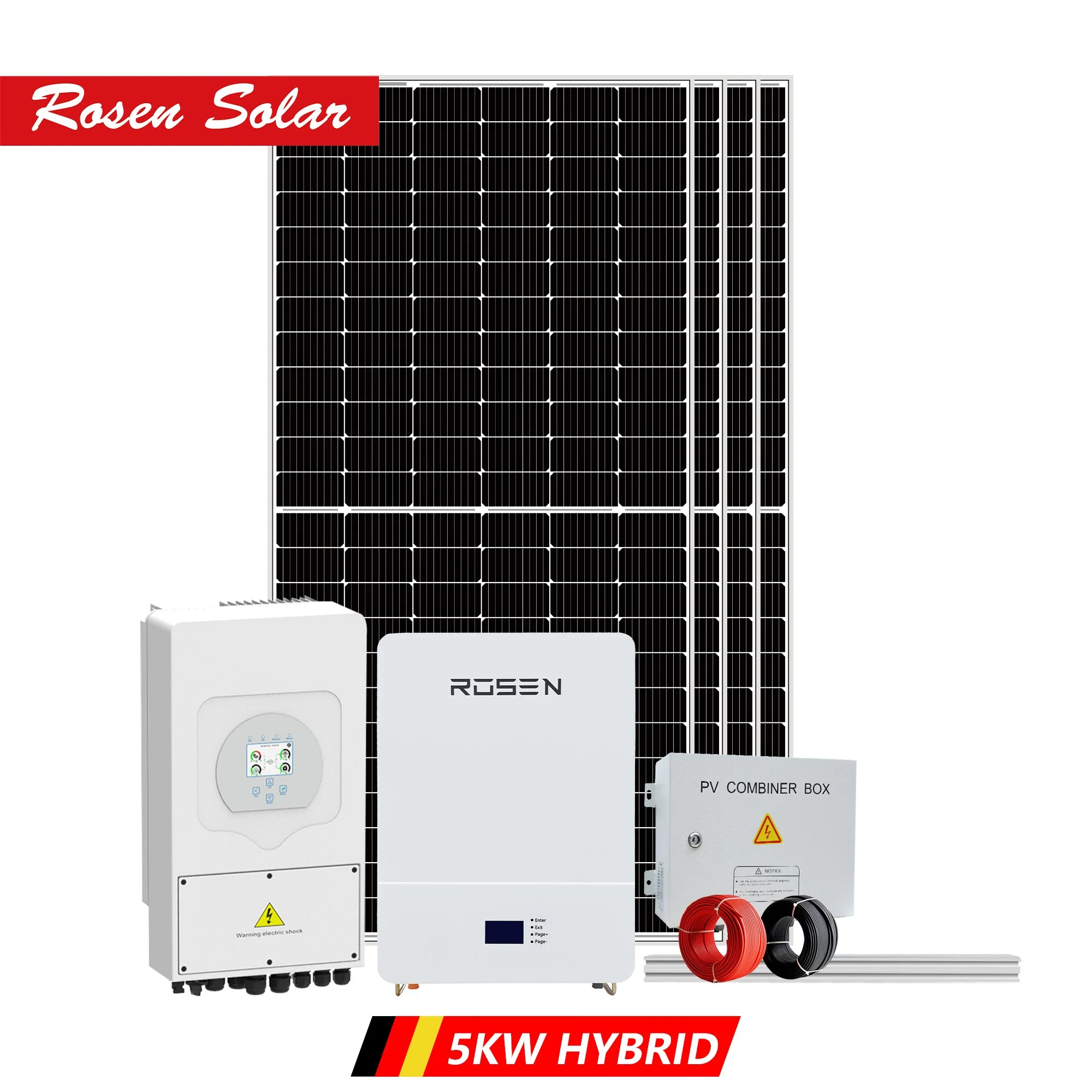 Hybrid Solar Power System 5000watt Solar Energy System Full Package 5kw with Battery Lithium