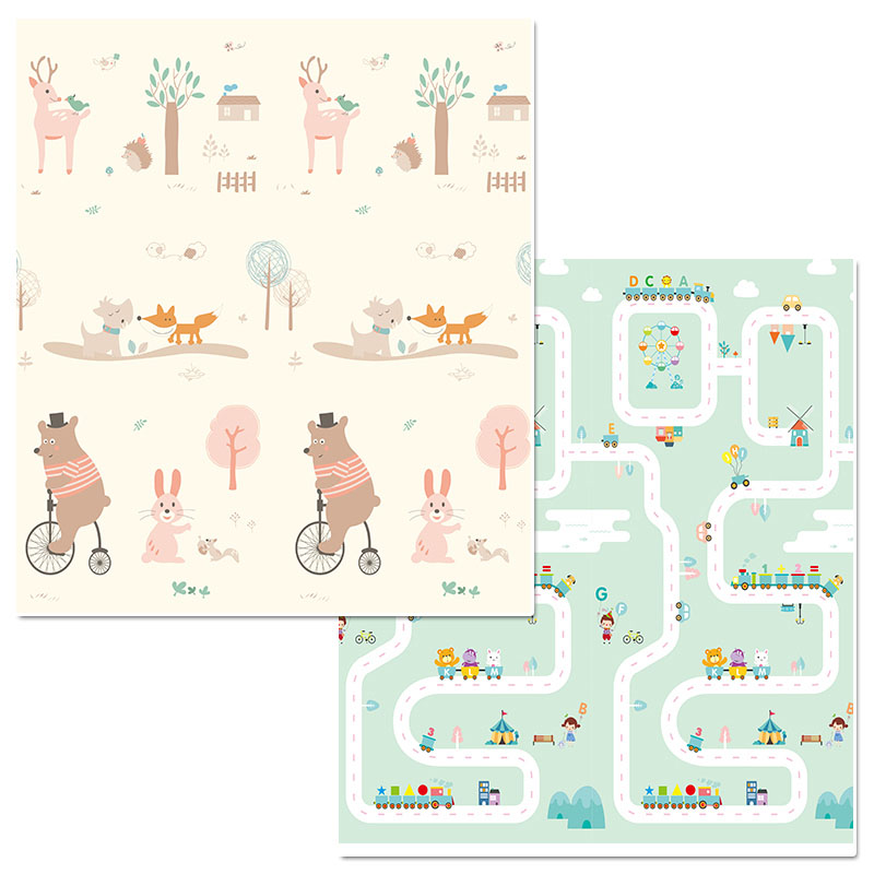 Tapis double faces réversible pour les enfants d'une épaisseur de pliage bébé jouer XPE tapis en mousse