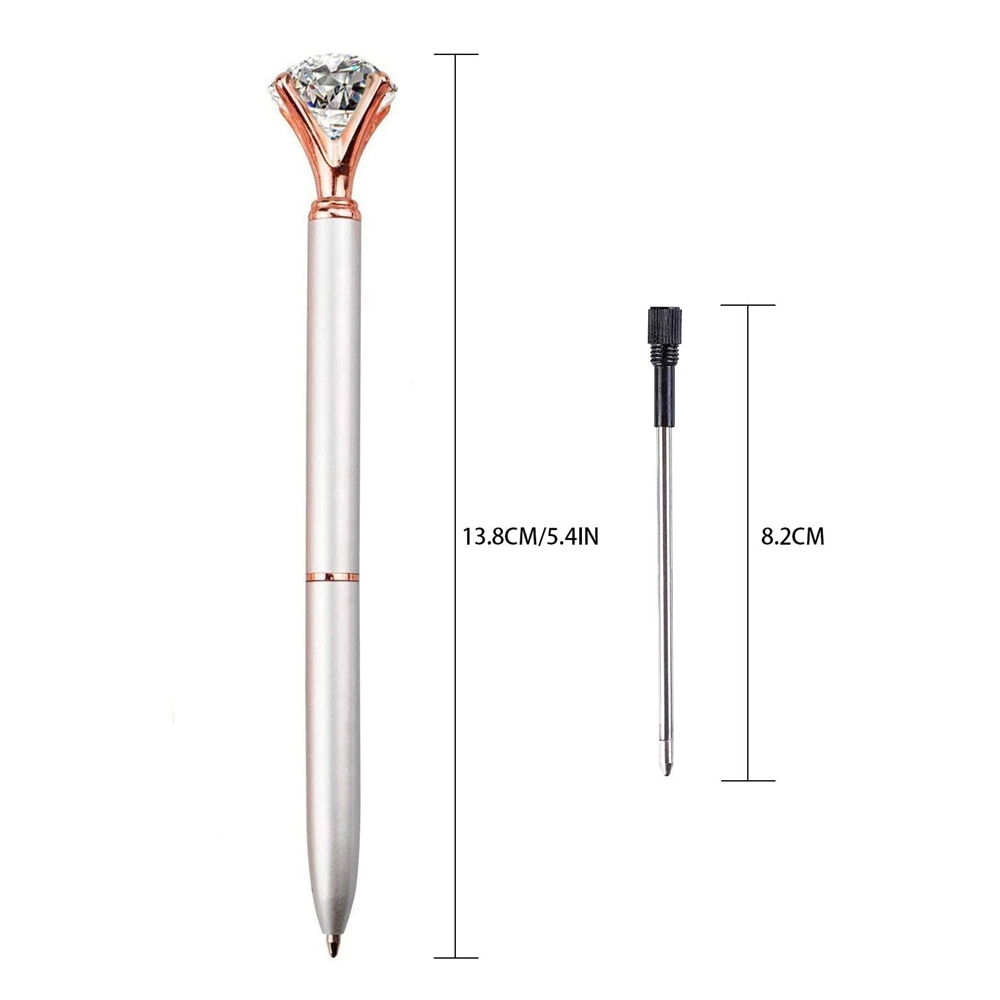 Office School Supplies Diamond Pens Big Crystal Bling Metal Ballpoint Pen