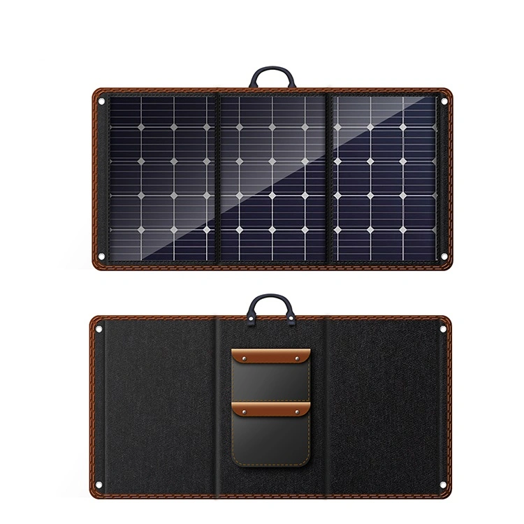 Monocristallin Portable 3 pli Nouveau design du panneau solaire 100W Panneau solaire Sac pliage USB pour le générateur solaire