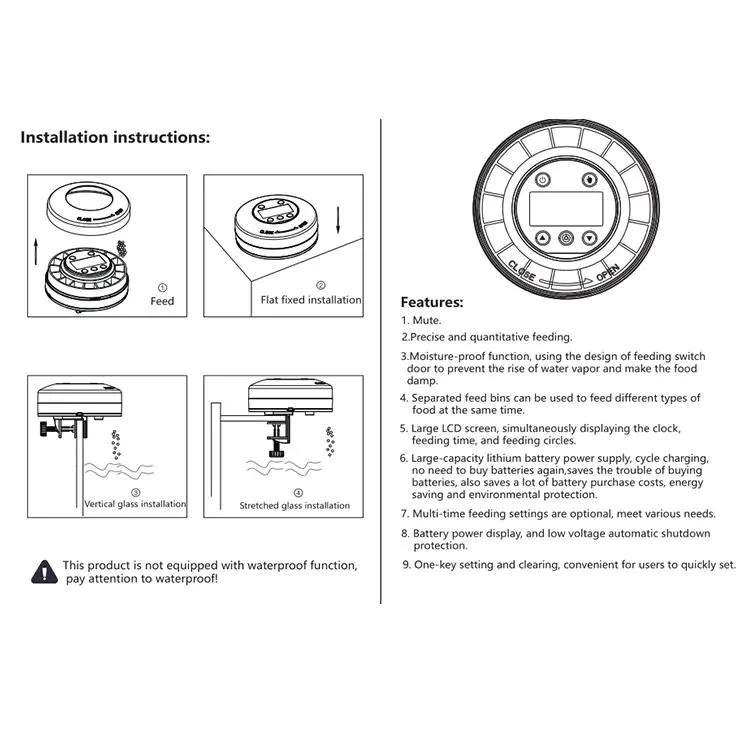 Chiye New Circular Moisture-Proof Chargeable Intelligently Sets Accurate Fish Food Feeder