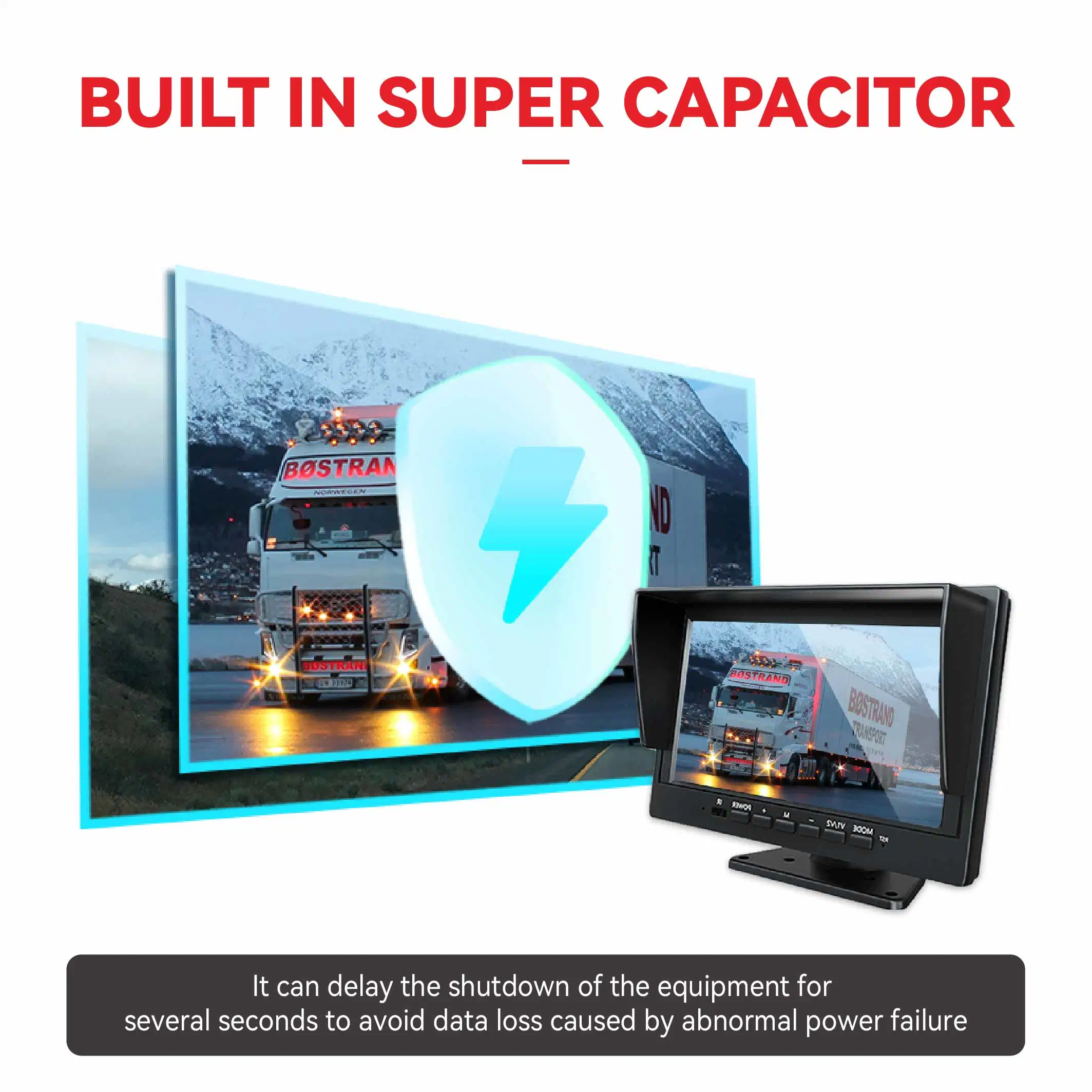 OEM Wemaer Visión Nocturna Waterproof estacionamiento seguro del vehículo Mini HD Monitor de la Cámara de Big Bus/CAMIÓN