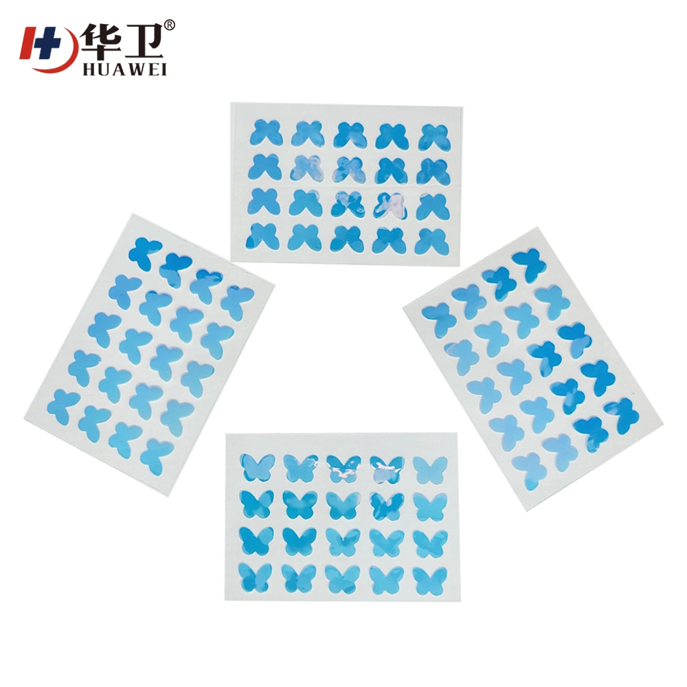 Chinese Manufacture Laser Film Hydrocolloid Acne Pimple Patch Butterfly Shape Sterile and Waterproof Faical Spots Treatment