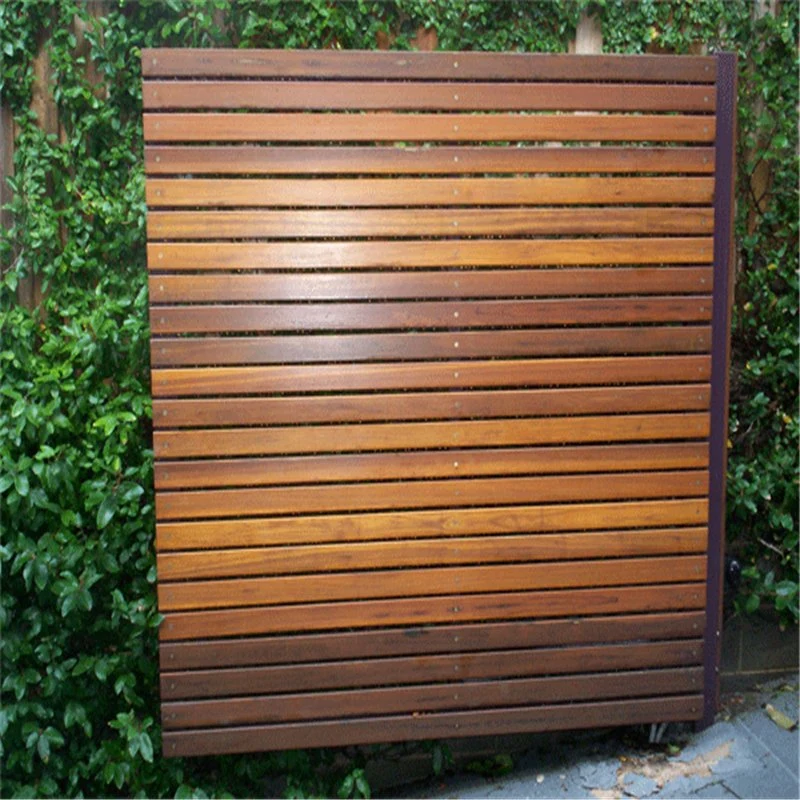 Aluminum Wood Grain Slat Fence Panel Garden Fencing Security Fence Wall