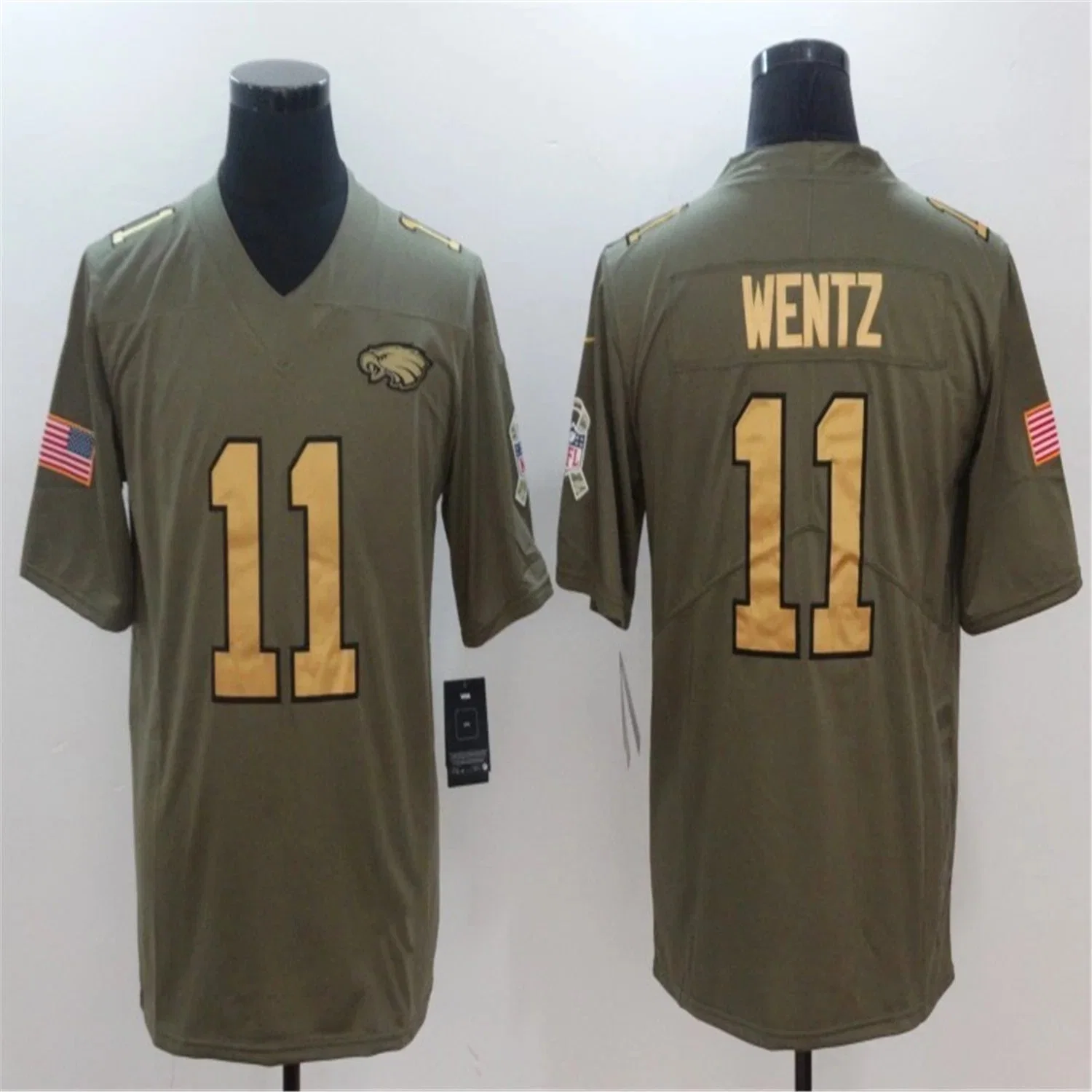 Cheap Wholesale/Supplier Zach Ertz Desean Jackson Olive Sideline Gear Football Jerseys