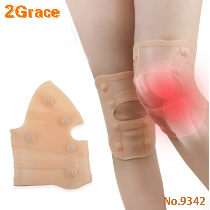 Magnético de gel flexible y elástica de compresión soporte de rodilla para aliviar el dolor de pies