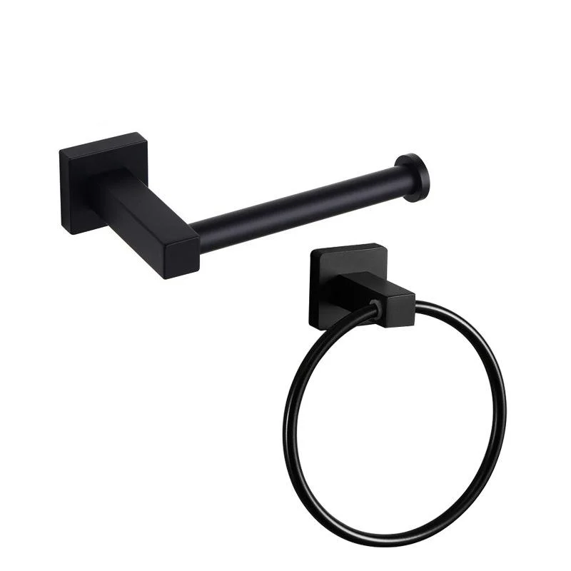 Bathroom Accessories Matte Black Wall Hanging Towel Ring