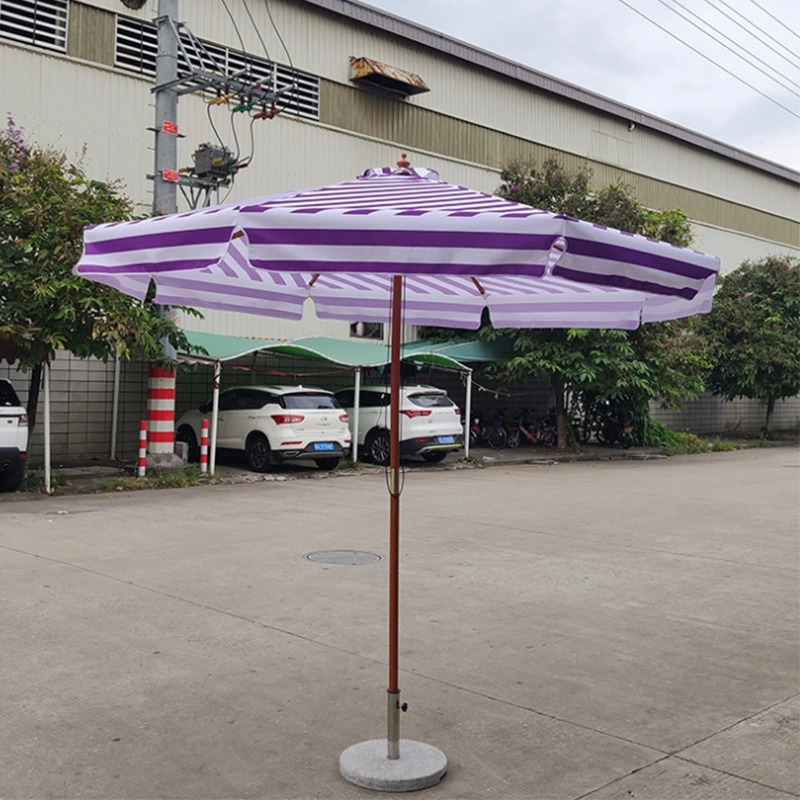 Factory Wholesale/Supplier Outdoor Wood Beach Sun Garden Parasol Cafe Patio Umbrellas with Marble Base