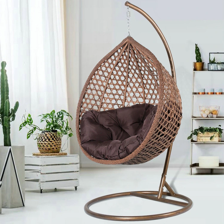 Outdoor Garden Balcony Hanging Egg Shaped Rattan Wicker Swing