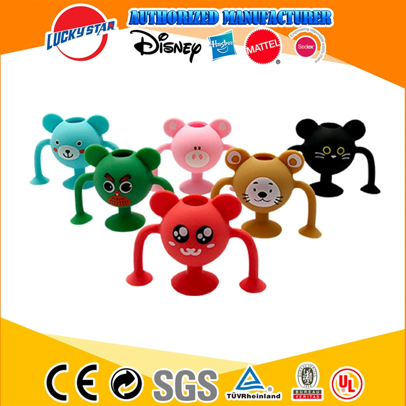 2020 Cute Cartoon Safety Silicone Sucker Suction Educational Minifigure Toys Promotion Gift