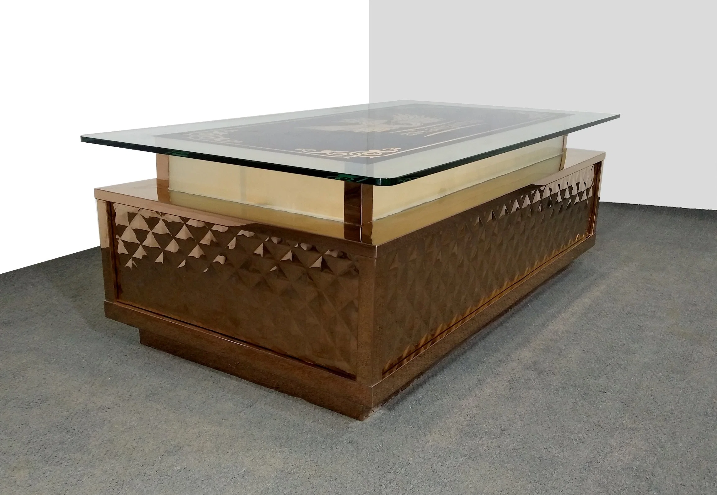 Exclusive Night Club Furniture with High-End Decor KTV Glass Coffee Table