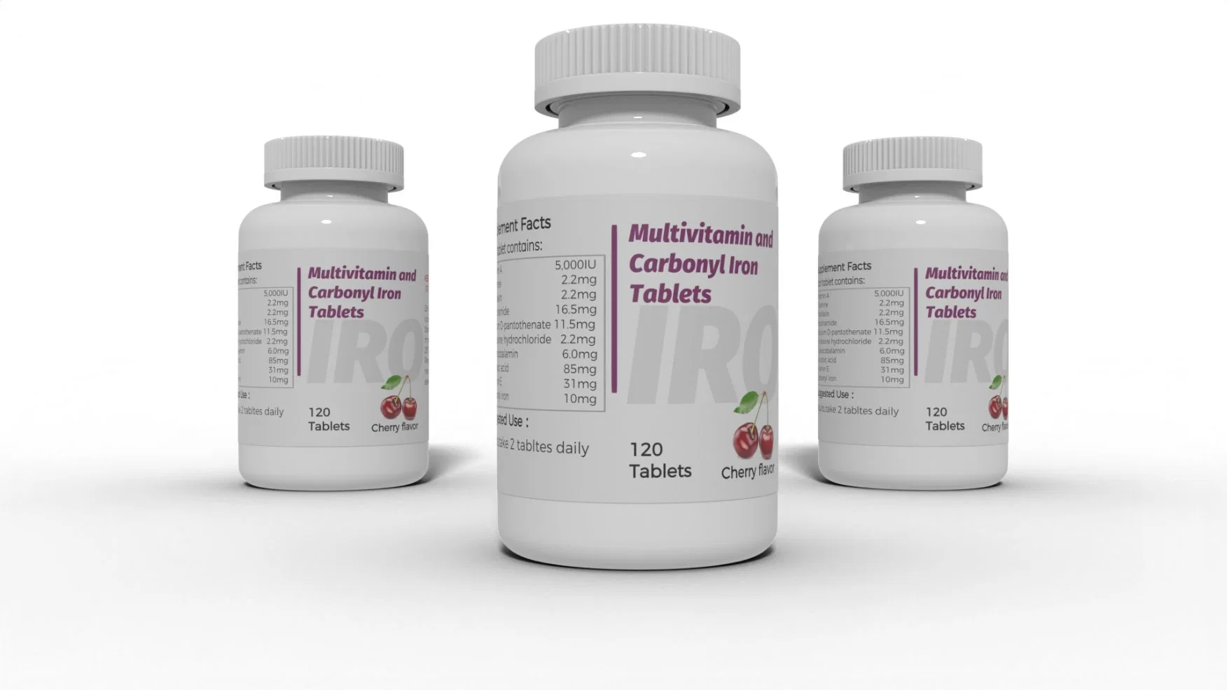 Suplemento Multivitamínico y de la salud de hierro carbonilo tabletas medicina Vitmain Bodycare