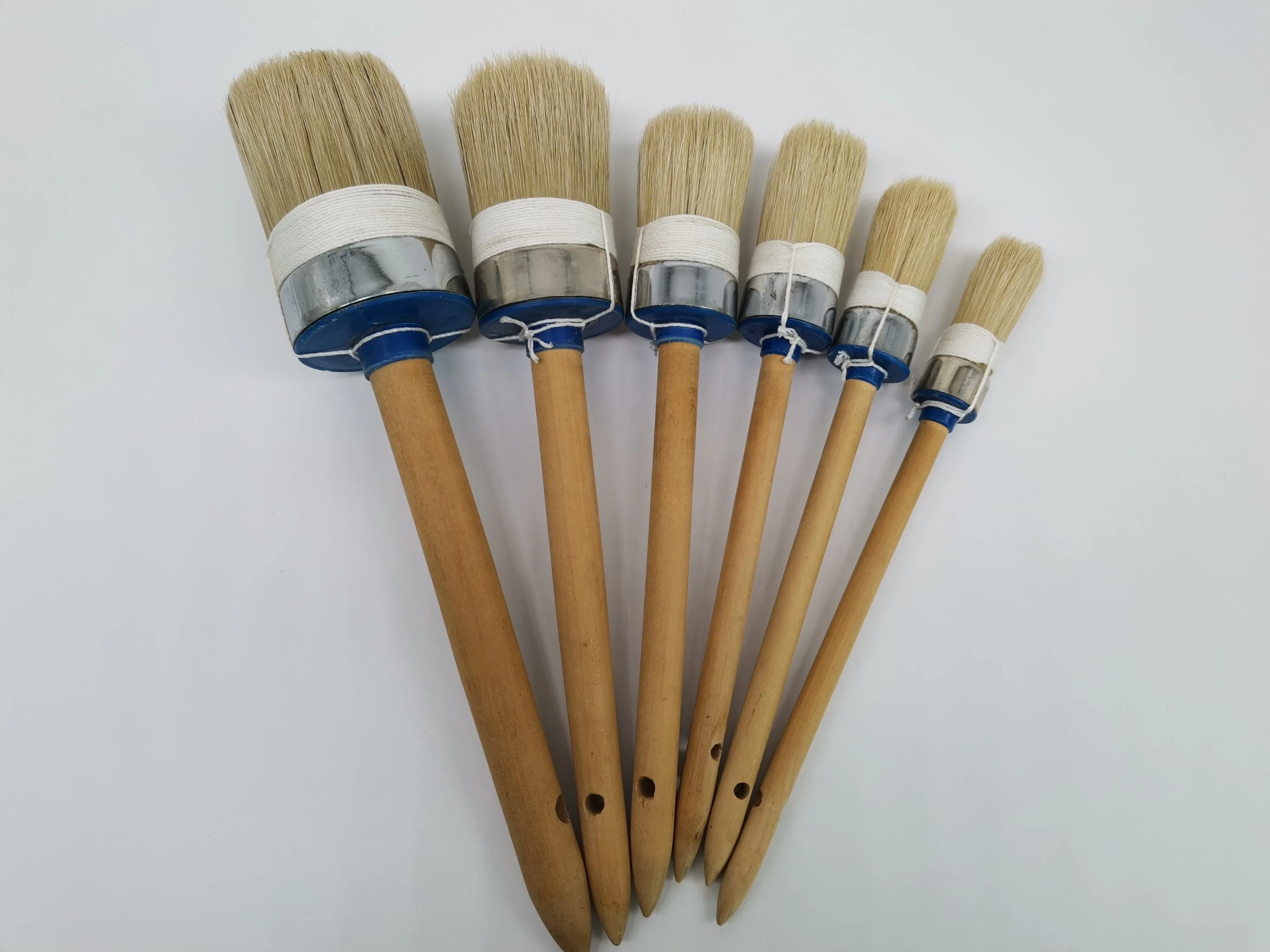 All Size Briste Paint Round Head Brush with Wooden Handle