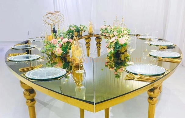 Foshan Shunde Supplier Hotel Said Table Wedding Party tubo de acero Mesa de café moderna mesa de comedor