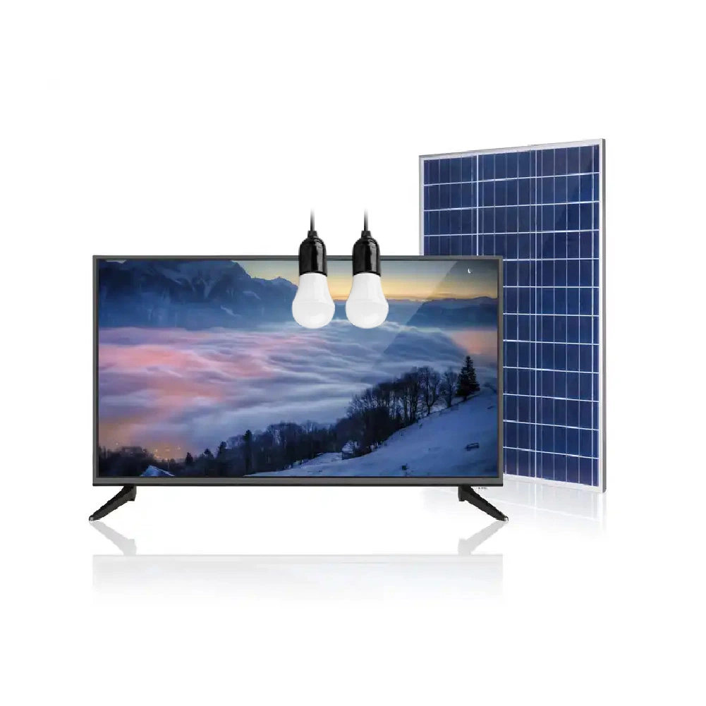 Kit de système solaire domestique hors réseau de haute qualité 40 pouces AC et DC LED TV solaire avec batterie rechargeable