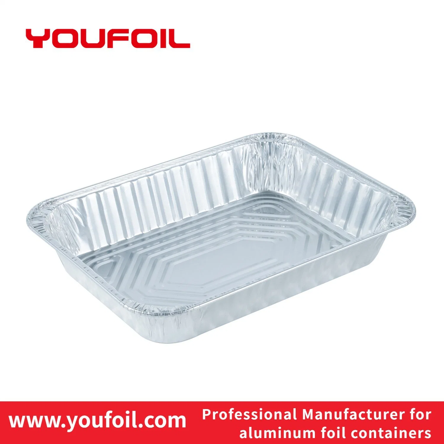 Limpiar superficie rectangular de aluminio de aluminio de la bandeja de aluminio desechable de la lámina