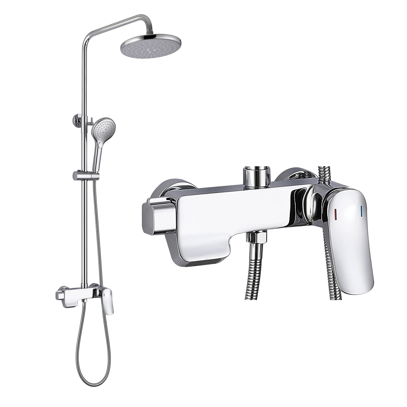 Bathroom Cost-Effective Three Function All Brass Body Hot and Cold Brushed Gold Shower Faucet