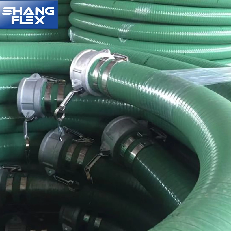 ID 2inch Heavy Duty Green PVC Suction Water Hose with Aluminum Male Type "E" +Female Type "C" Camlock Coupling