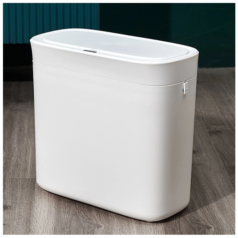 Plastic White Sensor Sanitary Bins Bathroom Trash Cans