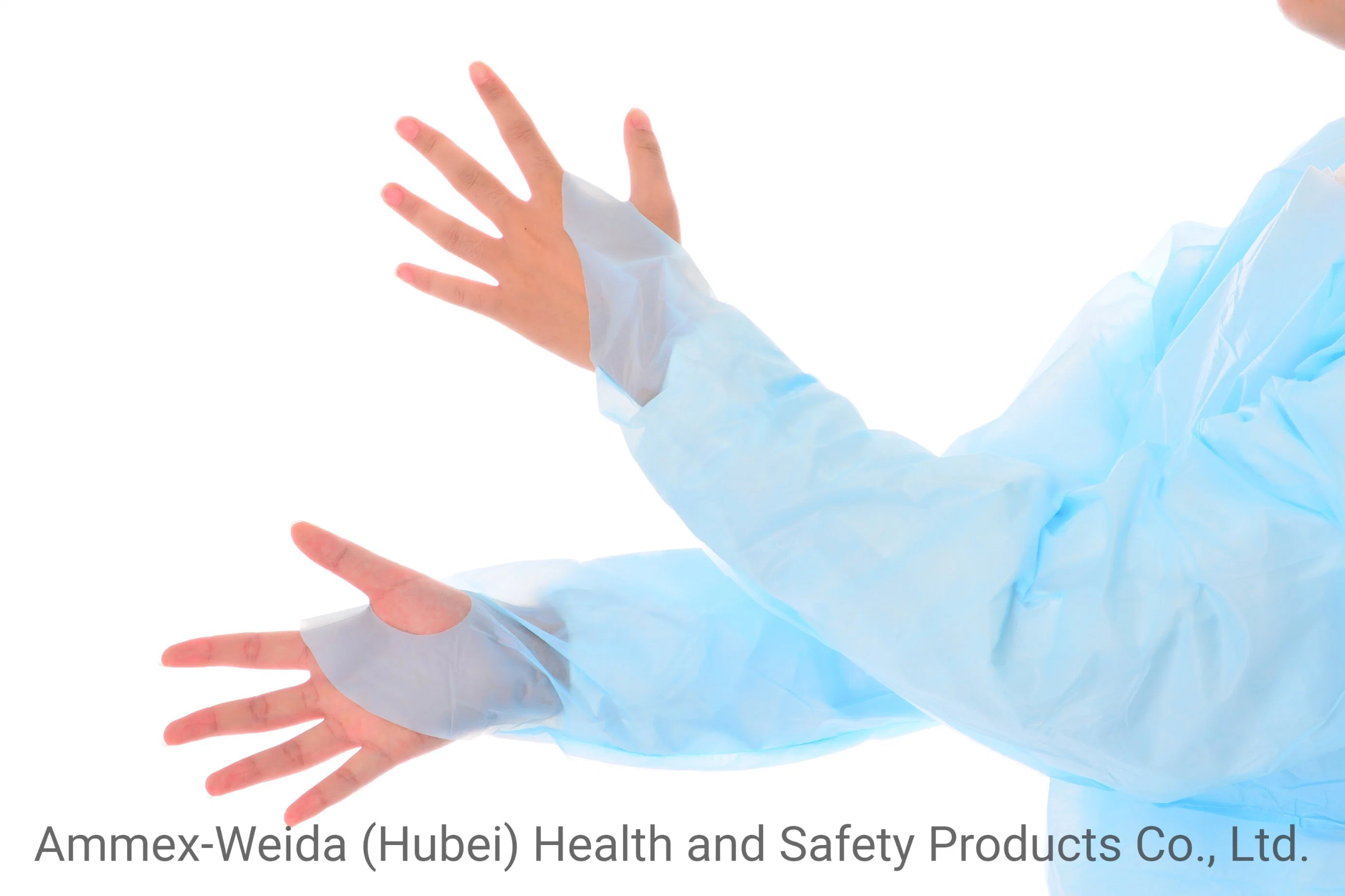 Use for Hospital Disposable Medical Use CPE Gown with Long Sleeves and Thumb Cuffs for Hospital