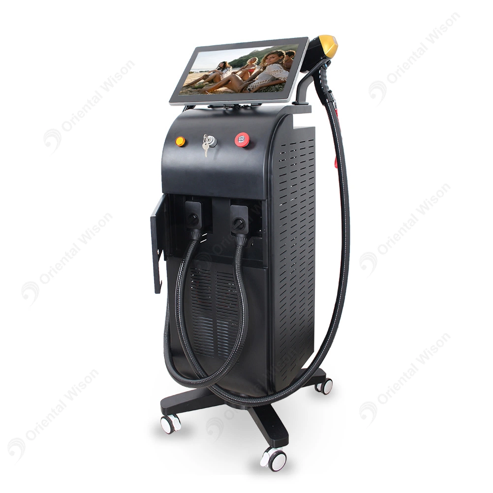 إزالة الشعر بالليزر تبريد TEC 1200W/1600 واط 755 808 1064nm ثنائي القطب جهاز إزالة الشعر بالليزر صالون تجميل