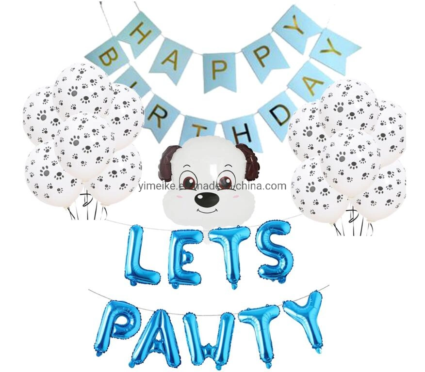 Fiesta de cumpleaños de perro mascota Conjunto de globos decorativos de pata de perro mayoreo de globos de cumpleaños