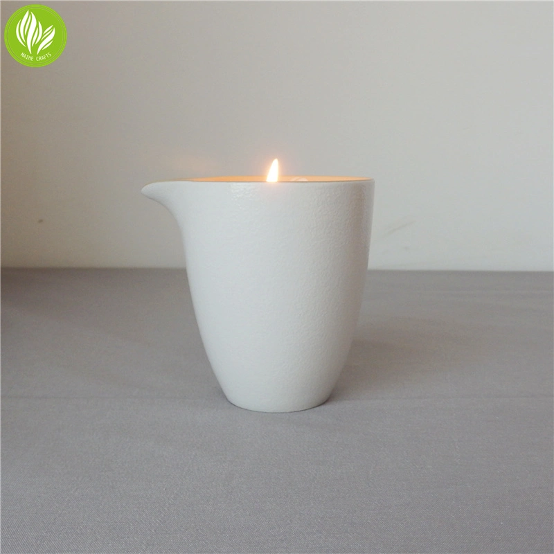 Customized Color Ceramic Spout Candle Jar for Massage Candle