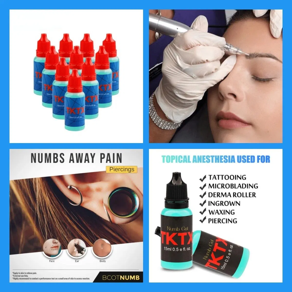 New Tattoo Numbing Gel 15ml Anästhetische Augenbraue Piercing Wachsend Microblading Beauty Tattoo Versorgung