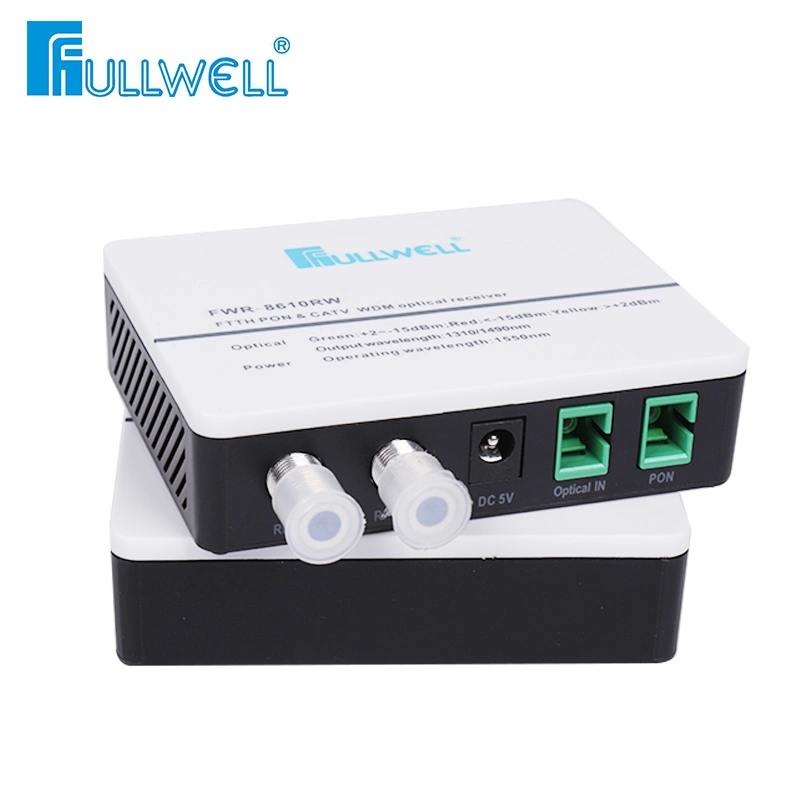 Fullwell FTTH Indoor mini receptor óptico nodo con la construcción de Pon Wdm con 2 salidas RF CATV