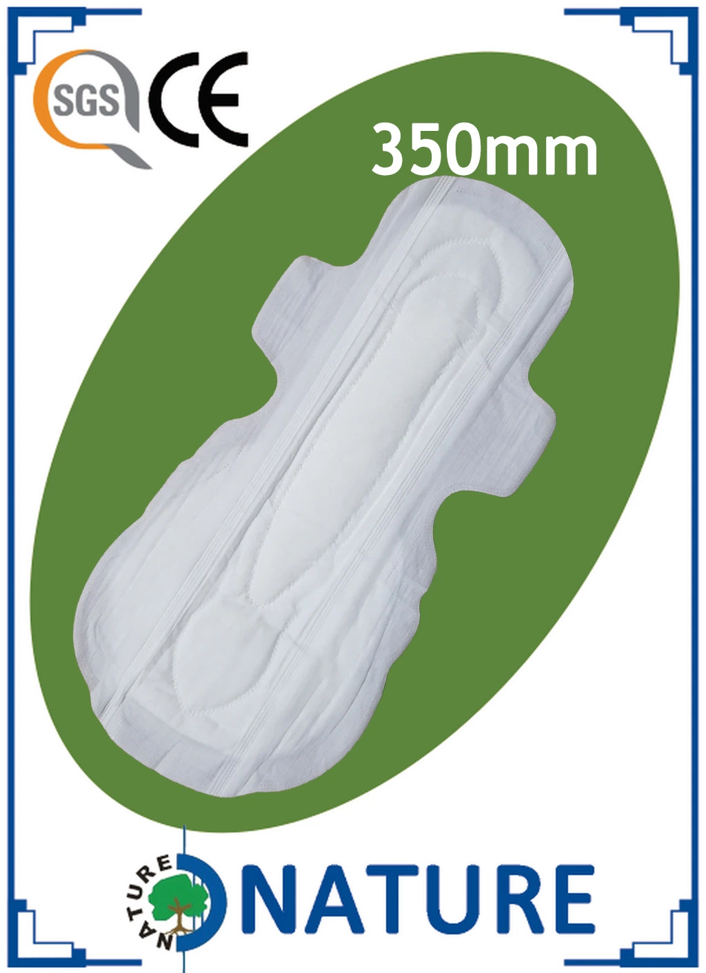 350mm Silk Touch Feeling Cotton Sanitary Pads for Europe