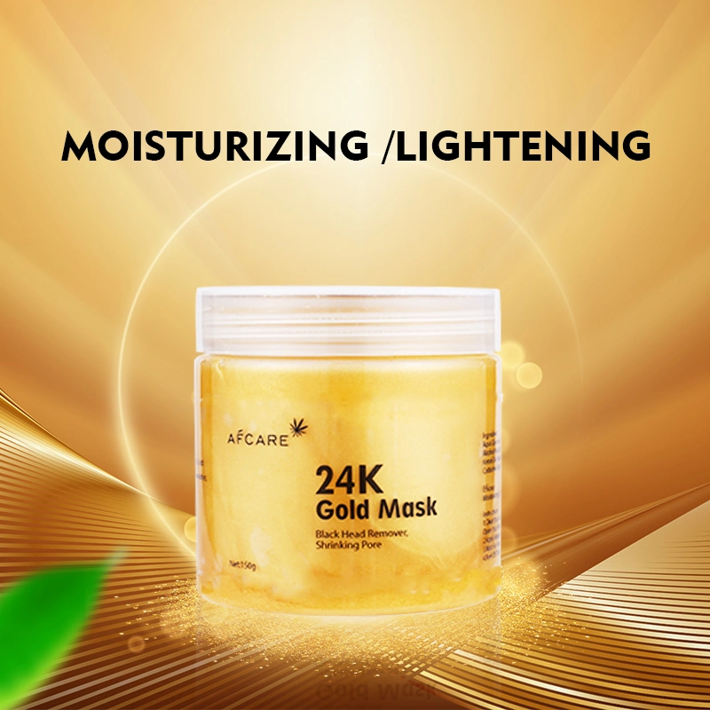 Venta caliente Mascarilla Facial Hidratante hidratante natural de colágeno de la piel Mascarilla de oro 24K.