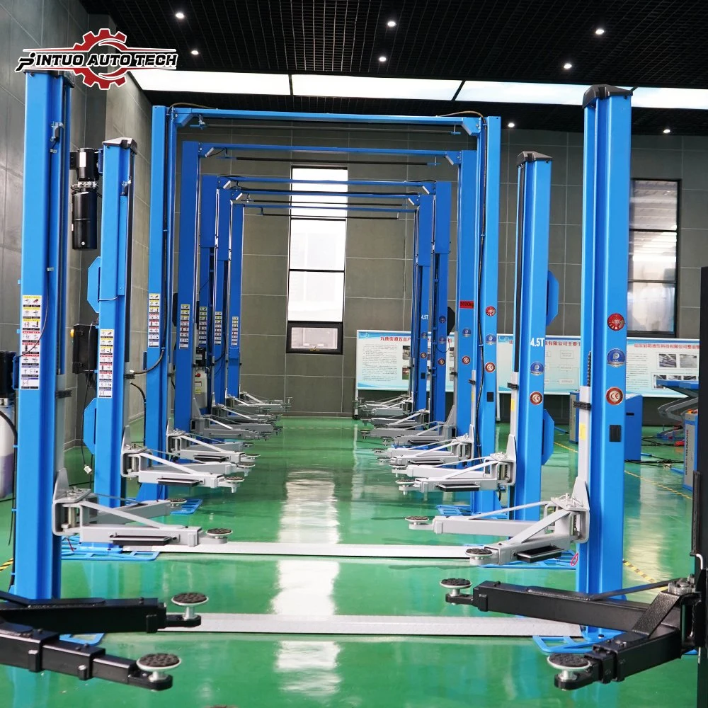 Jintuo Manual Lock Easy Installation Gantry Vehicle Car Lift with 4500 Kg Clear Floor Two Post