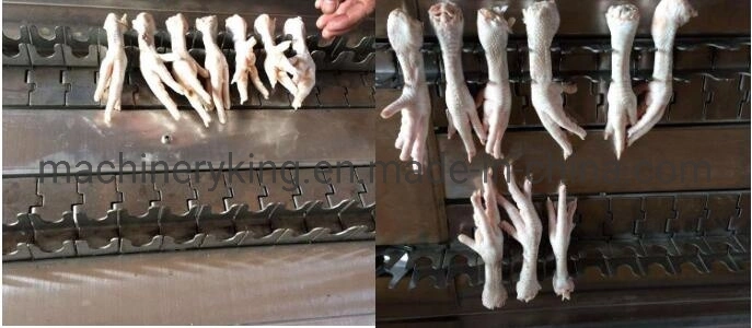 Commercial Full Automatic Chicken Feet Skin Removing Cutting Cleaner Equipment