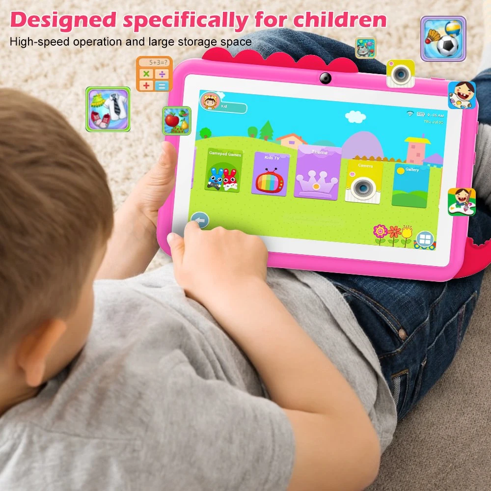 Tablette PC éducative personnalisée Android 7 pouces Android 5 Jeux pour enfants Tablette PC pour les cadeaux de Noël.