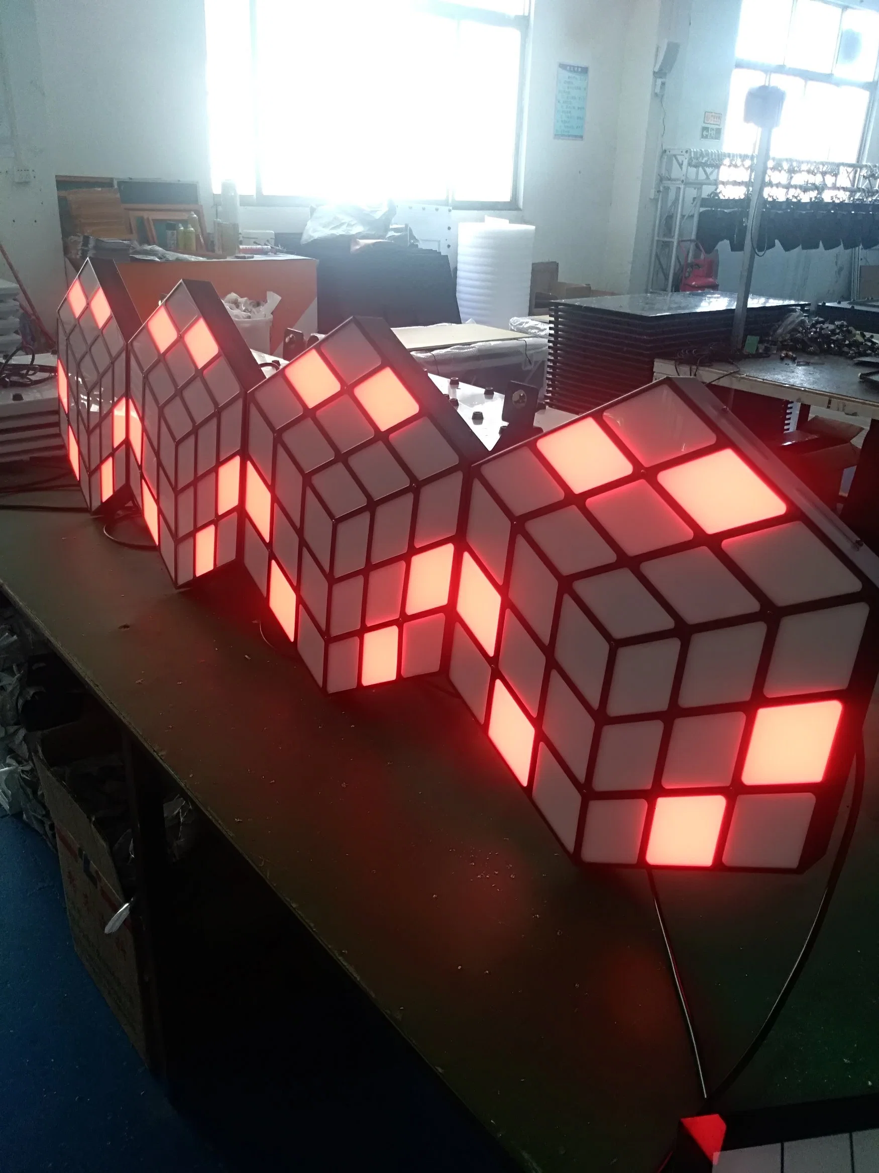 3D LED Magic Cube Wall for Wedding Party Stage DJ Disco Night Club Backdrop