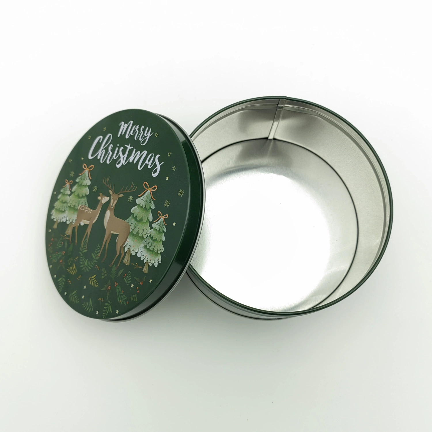 Christmas Gift Box Popular Style Metal Round Tin Can Candy Tin Box