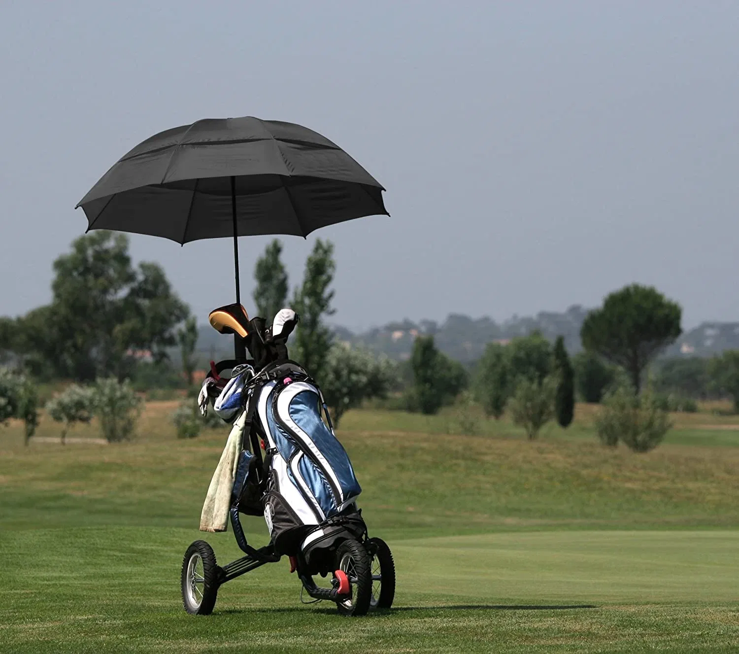 Strong Oversized Portable Folding Golf Umbrella with Large Windproof Double Vented Canopy - Family Umbrella - Foldable to Just 23 Inches