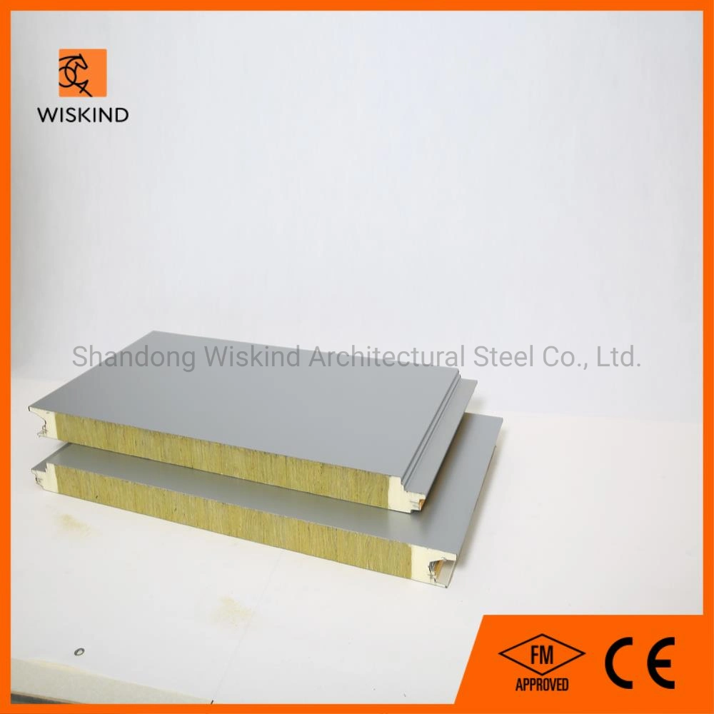 Patented Building Materials PU Sealing Insulation Rock Wool Composite Board for Workshop Warehouse Steel Building