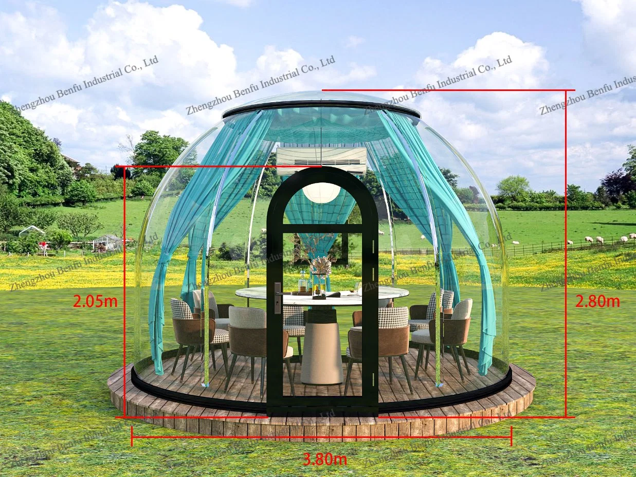 Bfb380 8-10 personne Matériel PVC transparent Glamping bulle dôme étoilé tente igloo