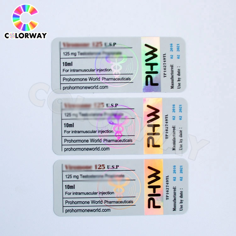 OEM Printing Pharmaceutical Packaging 10ml Hologram Vial Label