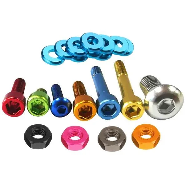 Titanium Rainbow Anodized Screw Professional Aluminum M3 Red Gold Colored Screws Full Thread Customer Special Nuts