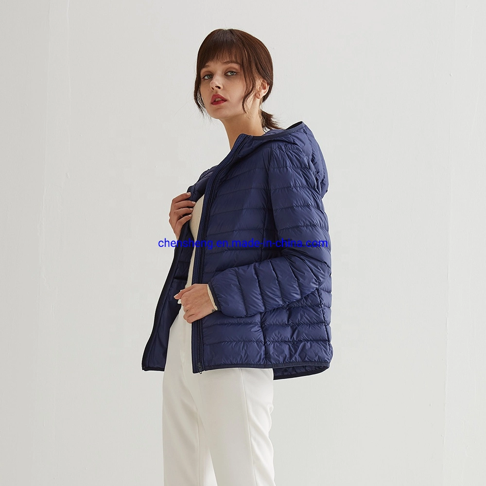 Women Down Parkas 90% White Duck Down Ultra Light Jacket Winter Outwear Hooded Coat Jacket