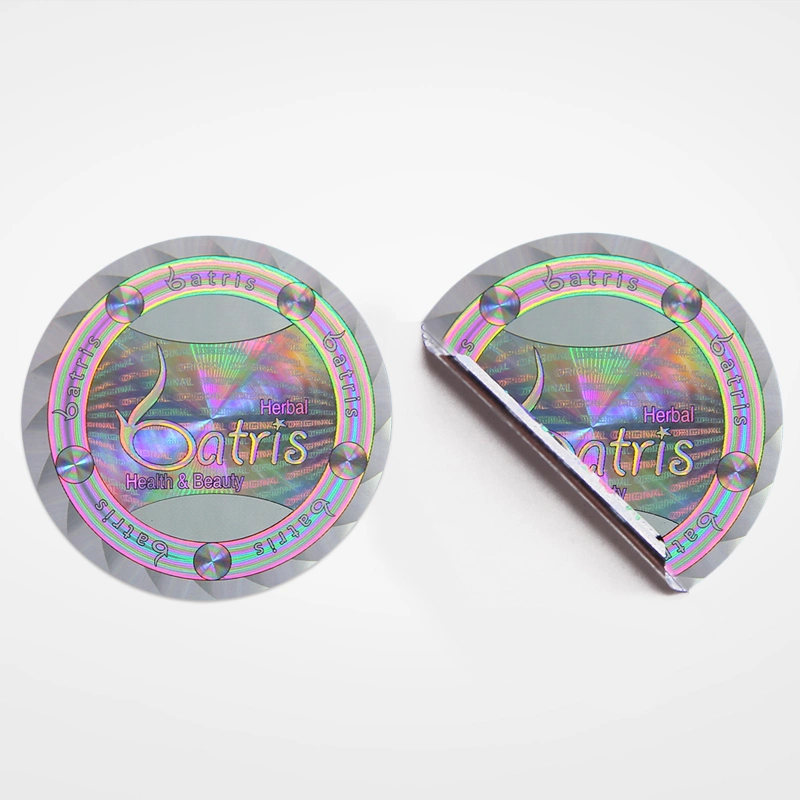 Custom Big Size Round 3D Gold Overlay Hologram Sticker Labels